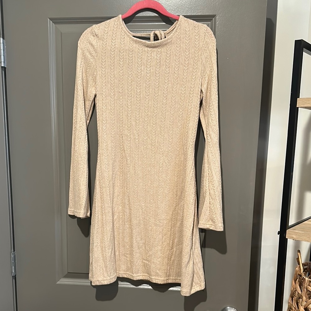 Elegant Cream Knit Dress